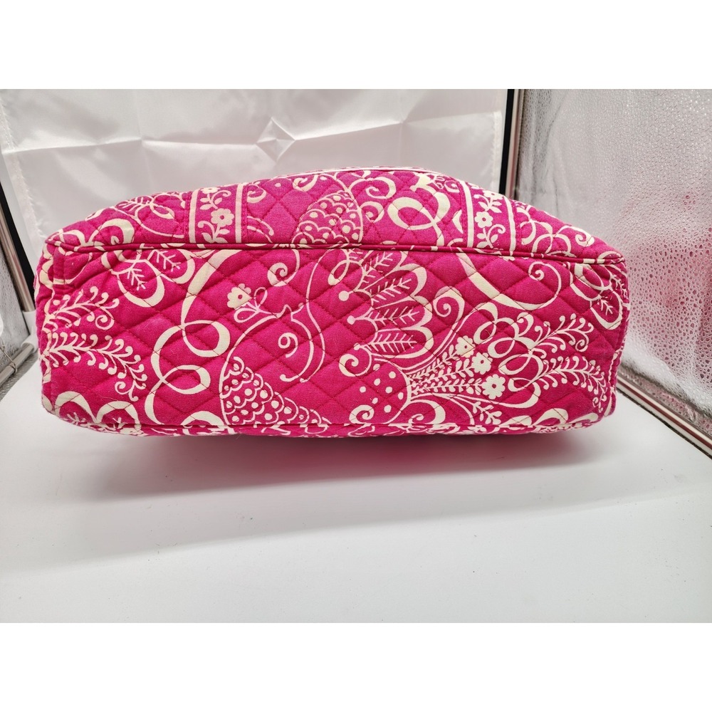 Retired Vera Bradley Twirly Birds Pink Shoulder Handbag - Picture 4 of 10
